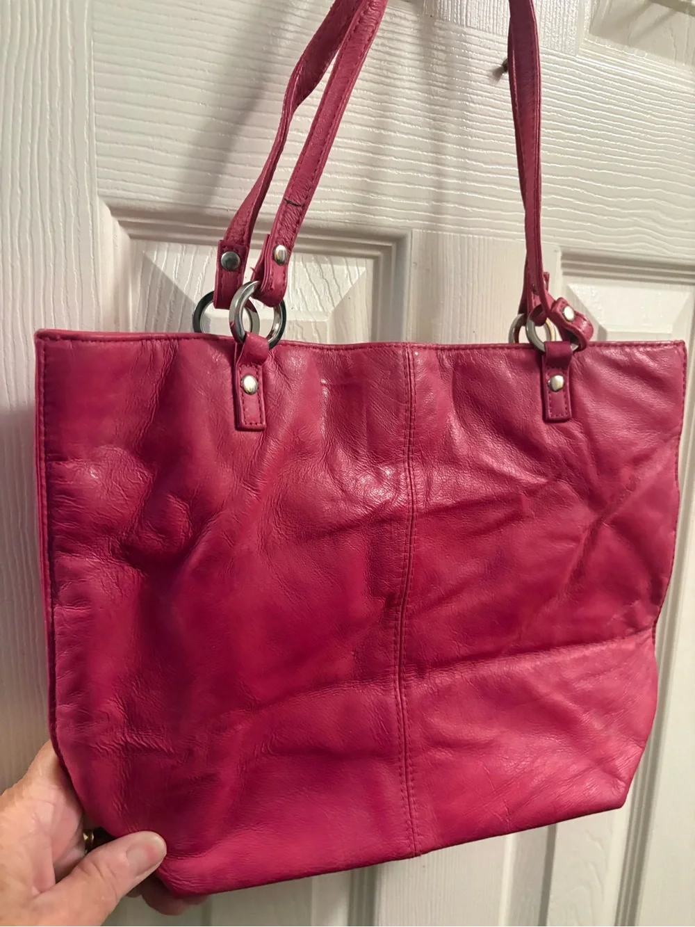 Wilsons Leather Pink Leather Shoulder Tote